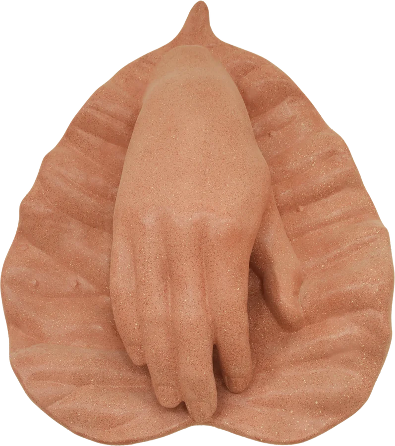 Bhoomisparshamudra | Earth-Witness Gesture: relief sculpture on a Bodhi leaf