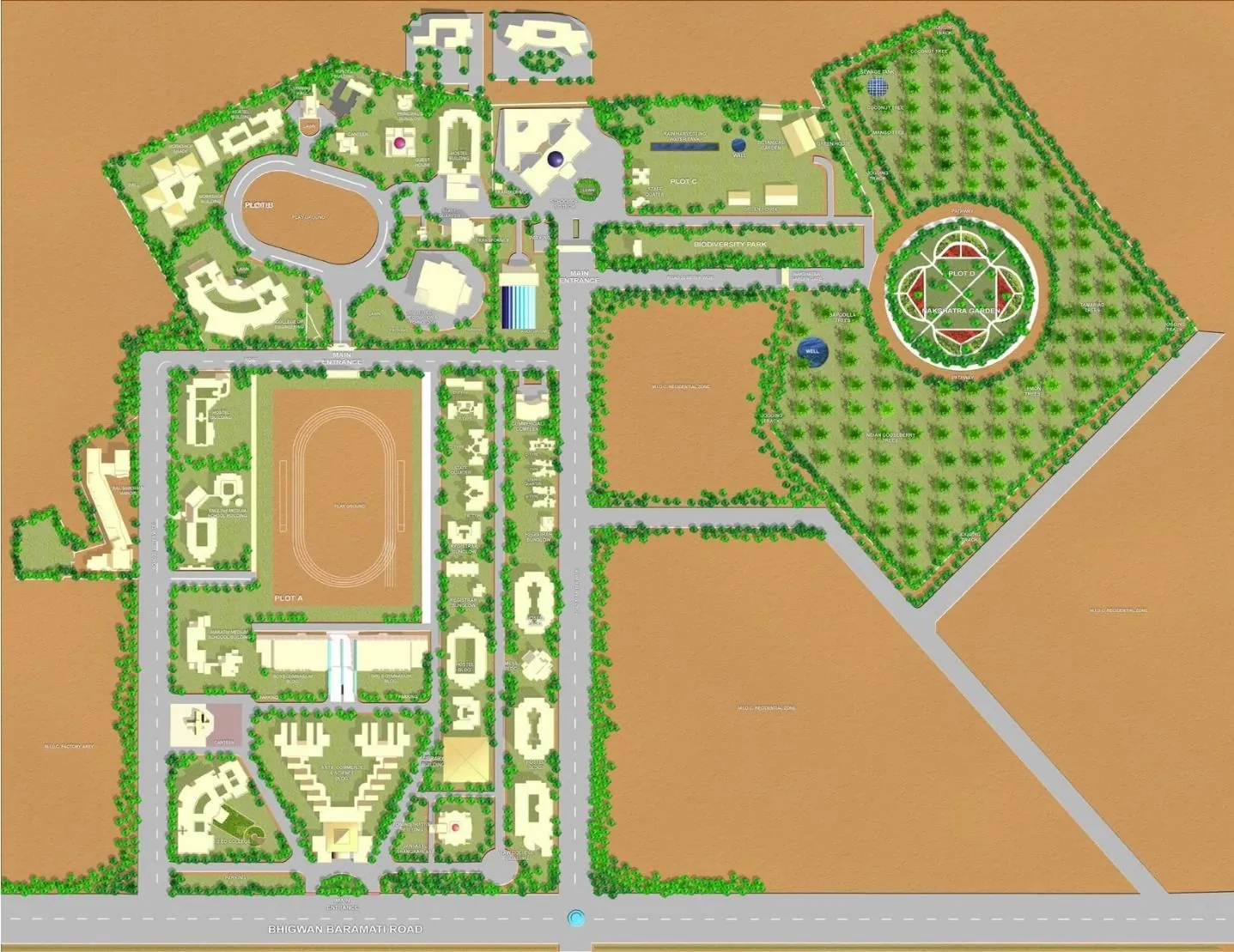Site plan of the Vidya Pratishthan campus at Vidyanagari, Baramati